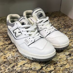 New Balance 550 White and Gray Sneakers